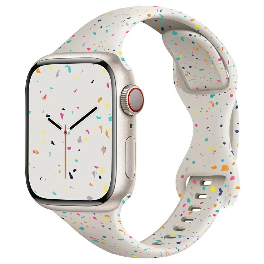 Strap for Apple Watch Series 11 10 42mm / 9 8 7 41mm / SE3 SE2 SE 6 5 4 40mm / 3 2 1 38mm Silicone Band - Starlight - 2