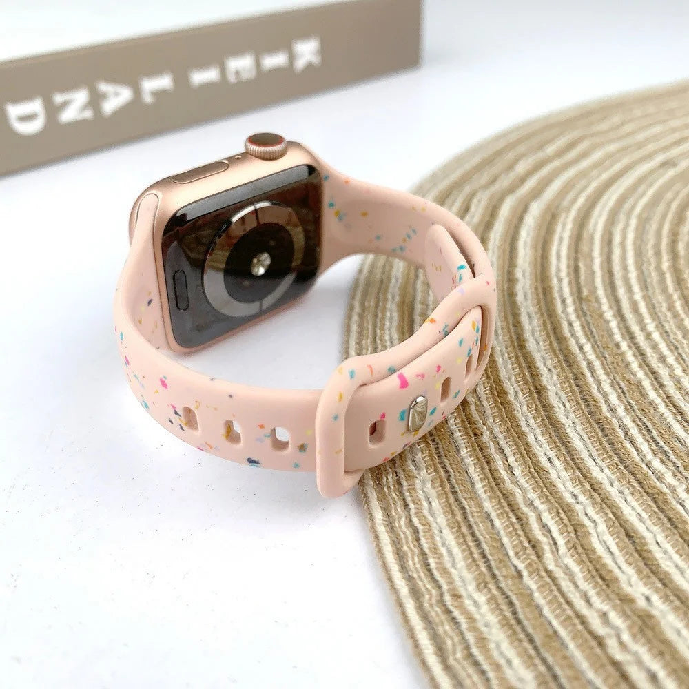 Strap for Apple Watch Series 11 10 42mm / 9 8 7 41mm / SE3 SE2 SE 6 5 4 40mm / 3 2 1 38mm Silicone Band - Starlight - 5