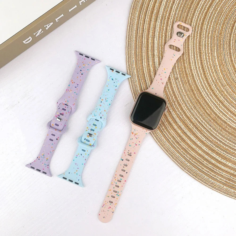Strap for Apple Watch Series 11 10 42mm / 9 8 7 41mm / SE3 SE2 SE 6 5 4 40mm / 3 2 1 38mm Silicone Band - Starlight - 6