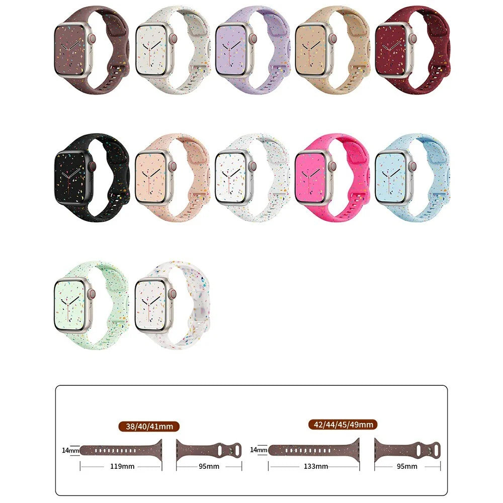 Strap for Apple Watch Series 11 10 42mm / 9 8 7 41mm / SE3 SE2 SE 6 5 4 40mm / 3 2 1 38mm Silicone Band - Starlight - 7