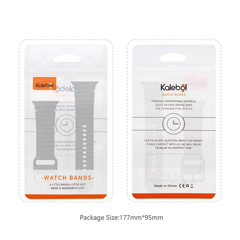 KALEBOL Silicone Strap for Apple Watch Series 11 10 42mm / 9 8 7 41mm / SE3 SE2 SE 6 5 4 40mm / 3 2 1 38mm Band - Black - 6
