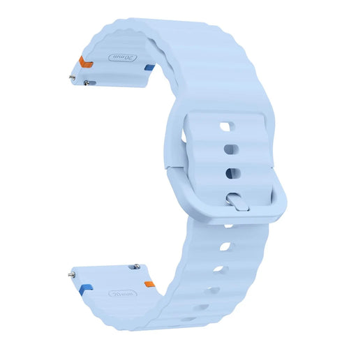 KALEBOL Silicone Band for Huawei Watch GT 3 42mm / GT 3 Pro 43mm , 20mm Wave Design Watch Strap - Baby Blue - 1