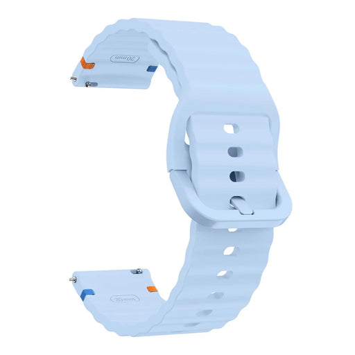 KALEBOL Silicone Band for Huawei Watch GT 3 42mm / GT 3 Pro 43mm , 20mm Wave Design Watch Strap - Baby Blue - 1
