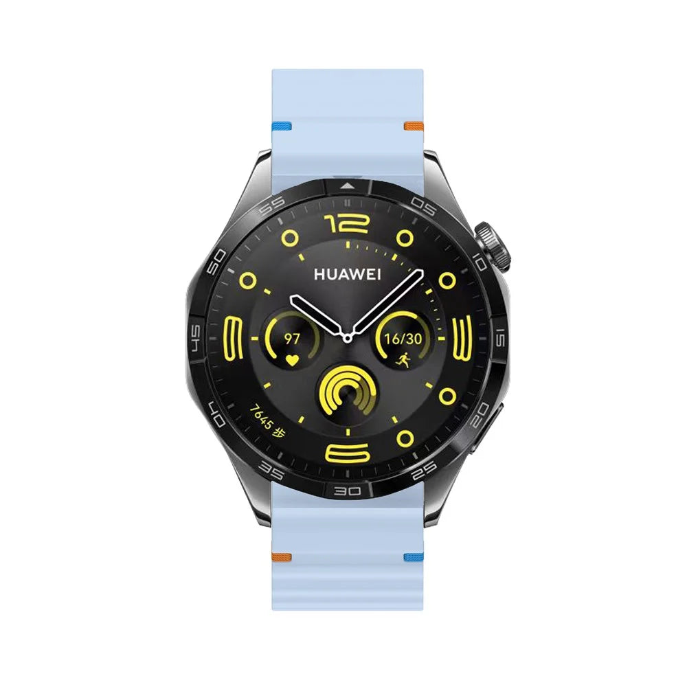 KALEBOL Silicone Band for Huawei Watch 4 / 4 Pro / GT 4 46mm , 22mm Wave Design Watch Strap - Baby Blue - 3