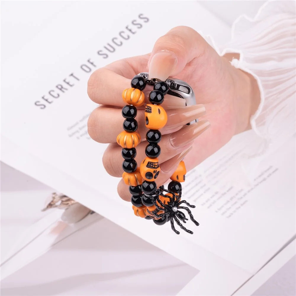 Halloween Spider / Bat Beaded Strap for Apple Watch Ultra 3 2 1 49mm / Series 11 10 46mm / 9 8 7 45mm / SE3 SE2 SE 6 5 4 44mm / 3 2 1 42mm - Spider - 3