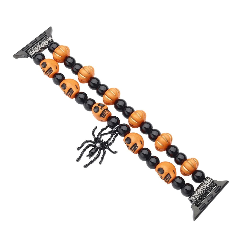 Halloween Spider / Bat Beaded Strap for Apple Watch Series 11 10 42mm / 9 8 7 41mm / SE3 SE2 SE 6 5 4 40mm / 3 2 1 38mm - Spider - 1