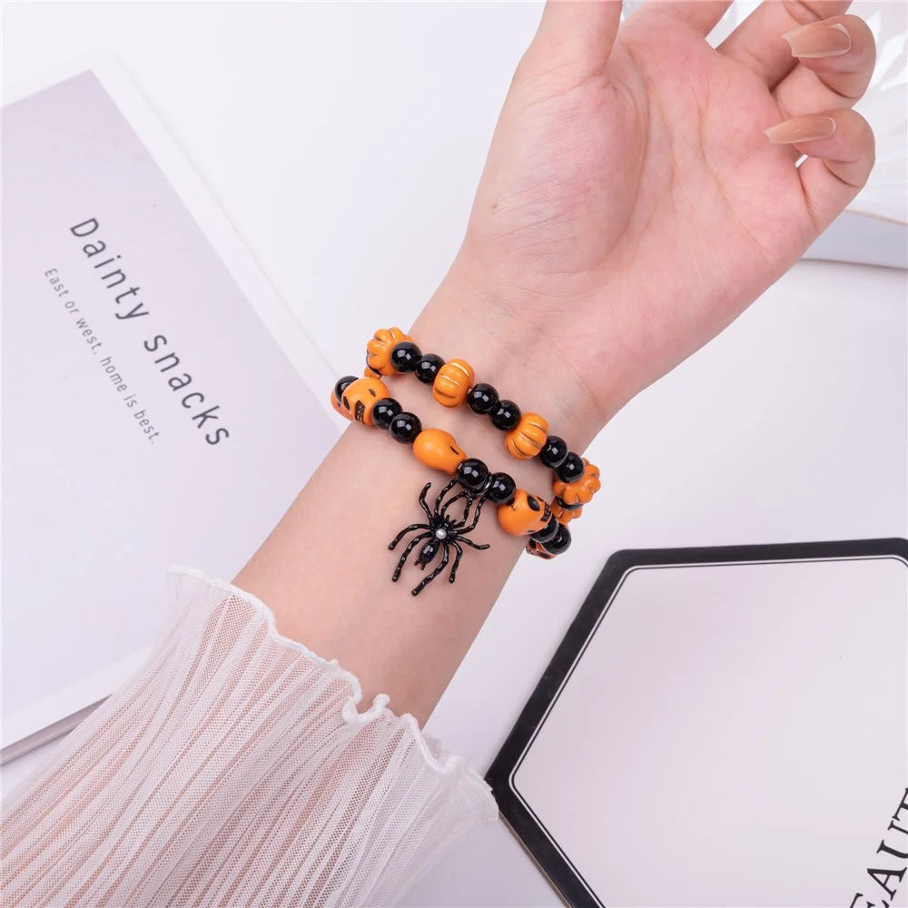 Halloween Spider / Bat Beaded Strap for Apple Watch Series 11 10 42mm / 9 8 7 41mm / SE3 SE2 SE 6 5 4 40mm / 3 2 1 38mm - Spider - 2