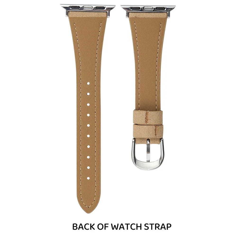 Cartoon Dog Pattern Leather Strap for Apple Watch Series 11 10 42mm / 9 8 7 41mm / SE3 SE2 SE 6 5 4 40mm / 3 2 1 38mm - Dark Brown - 2