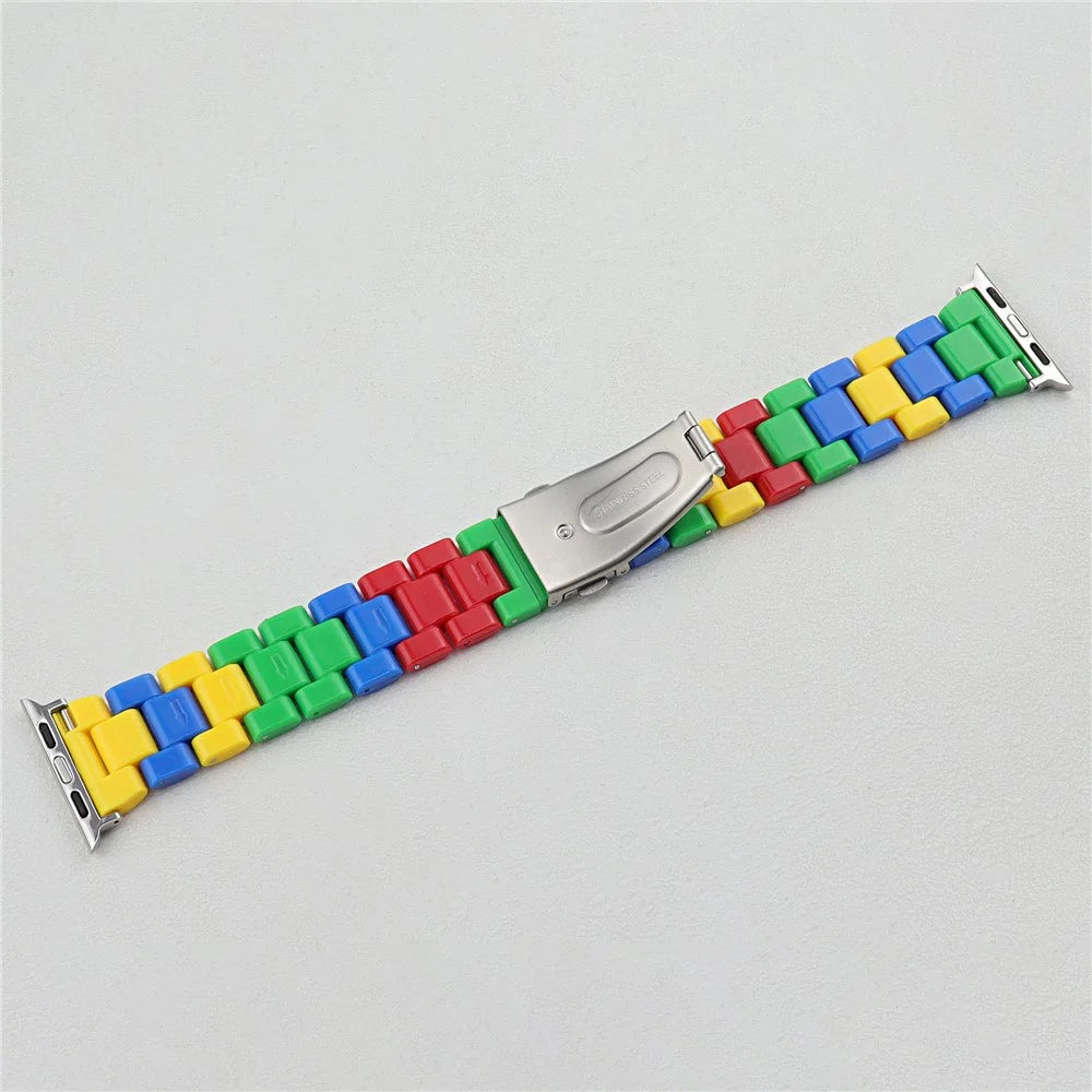 For Apple Watch Series 11 10 42mm / 9 8 7 41mm / SE3 SE2 SE 6 5 4 40mm / 3 2 1 38mm Block PC Watch Band - 2