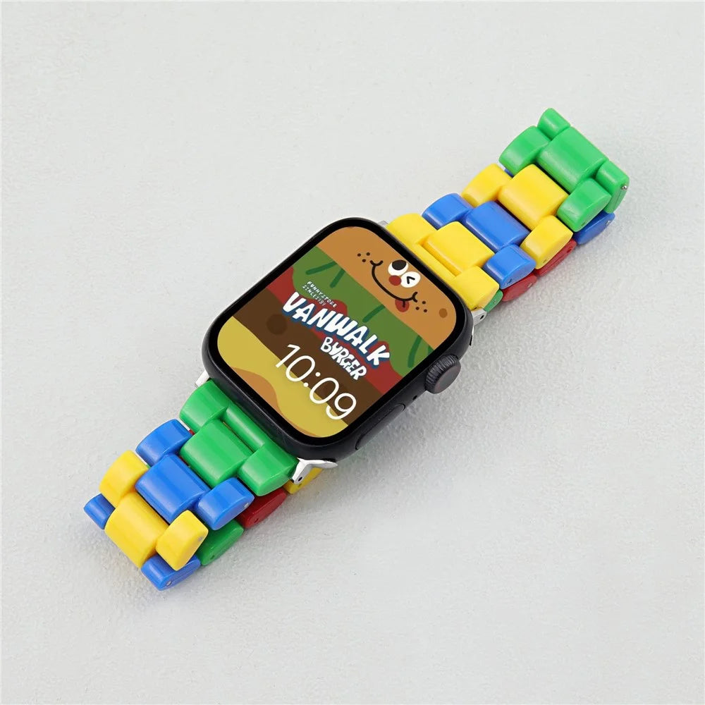 For Apple Watch Series 11 10 42mm / 9 8 7 41mm / SE3 SE2 SE 6 5 4 40mm / 3 2 1 38mm Block PC Watch Band - 4