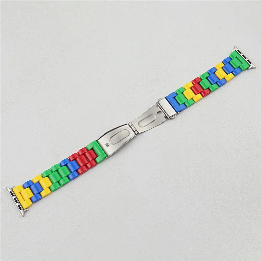For Apple Watch Ultra 3 2 1 49mm / Series 11 10 46mm / 9 8 7 45mm / SE3 SE2 SE 6 5 4 44mm / 3 2 1 42mm Block PC Watch Band - 3