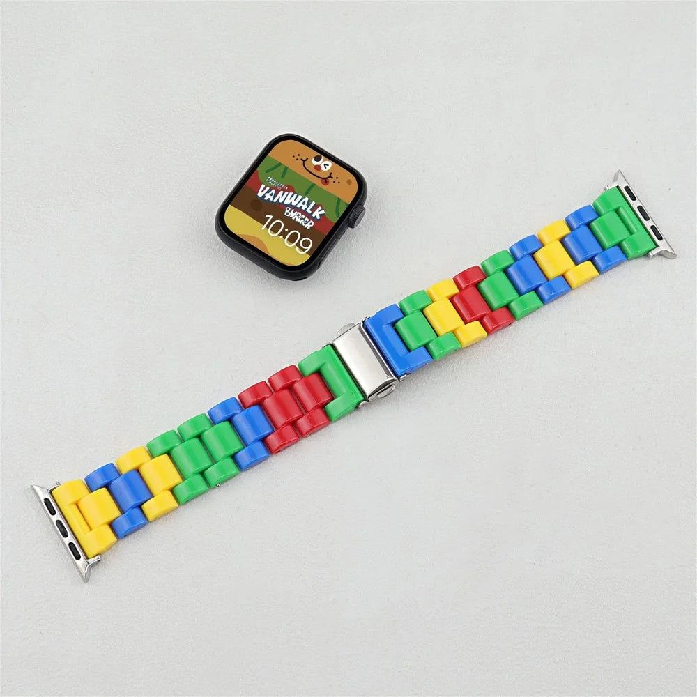 For Apple Watch Ultra 3 2 1 49mm / Series 11 10 46mm / 9 8 7 45mm / SE3 SE2 SE 6 5 4 44mm / 3 2 1 42mm Block PC Watch Band - 5