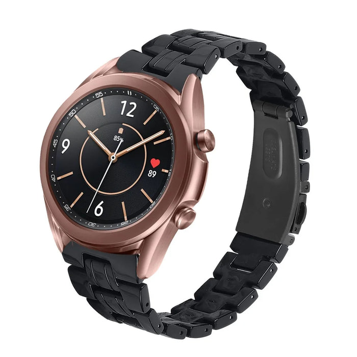 Colorful Resin Watch Band Light Weight Replacement for Samsung Galaxy Watch3 41mm - Black - 2