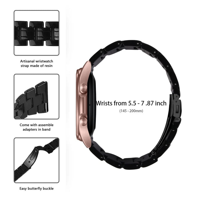 Colorful Resin Watch Band Light Weight Replacement for Samsung Galaxy Watch3 41mm - Black - 4