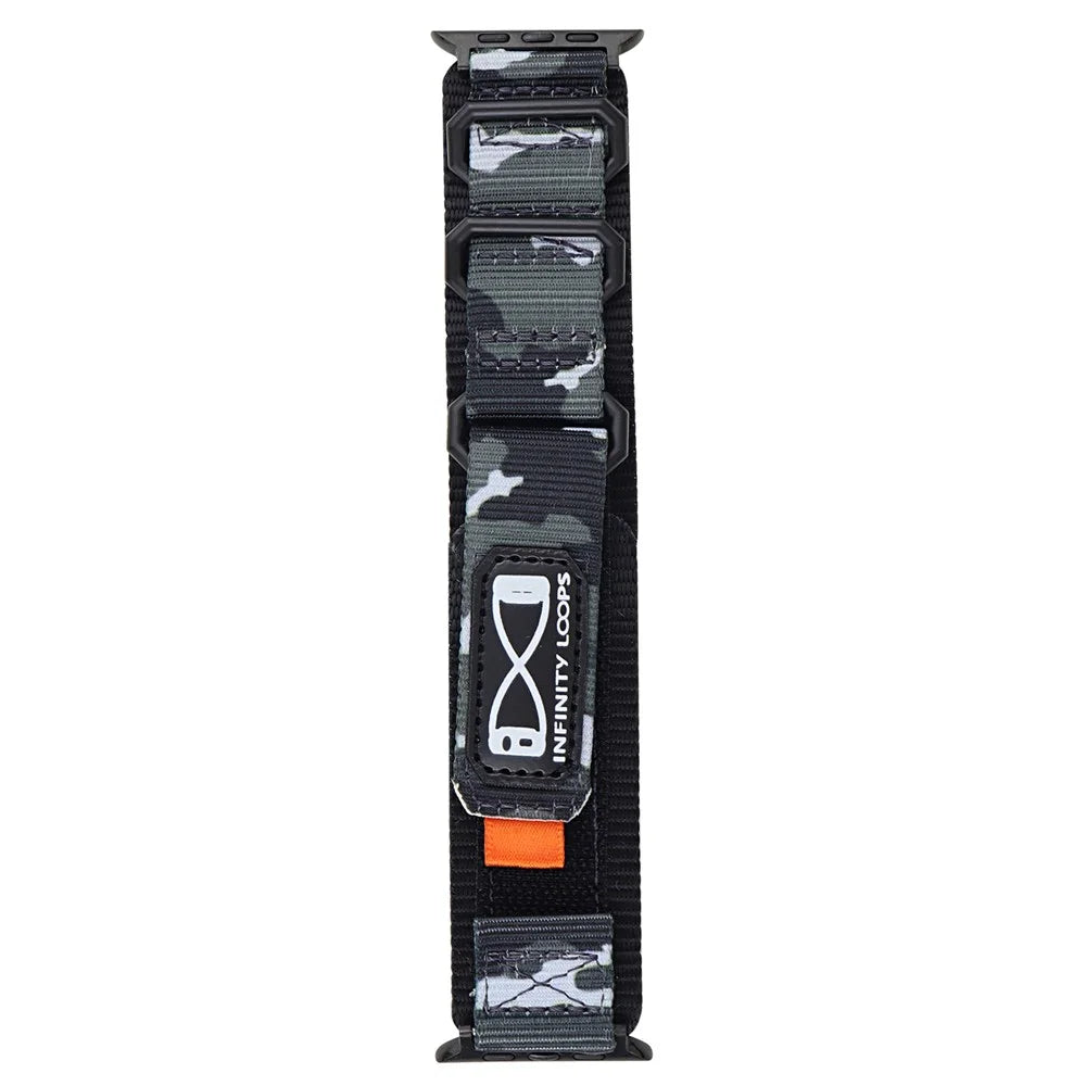 For Apple Watch Series 11 10 42mm / 9 8 7 41mm / SE3 SE2 SE 6 5 4 40mm / 3 2 1 38mm Nylon Watch Band - Camouflage Grey - 1