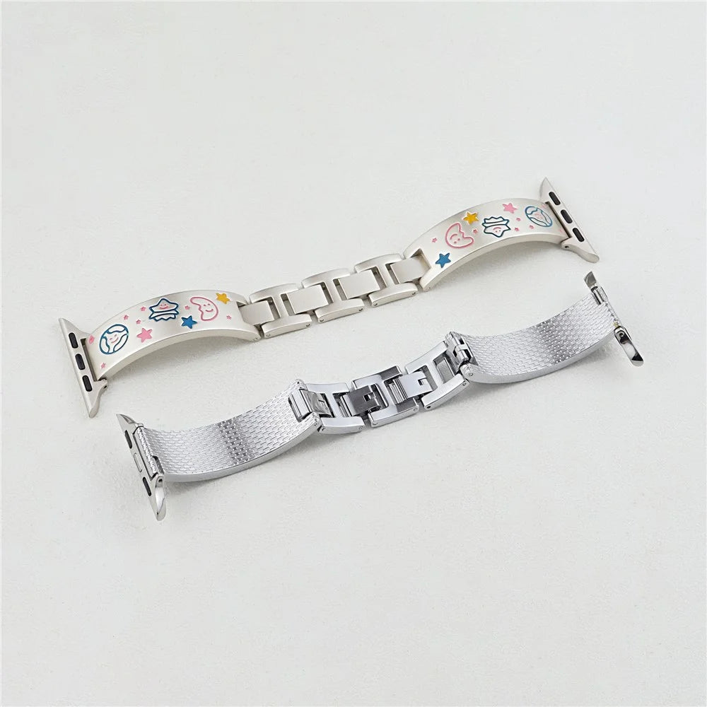 For Apple Watch Series 11 10 42mm / 9 8 7 41mm / SE3 SE2 SE 6 5 4 40mm / 3 2 1 38mm Metal Watch Band - Starlight - 2