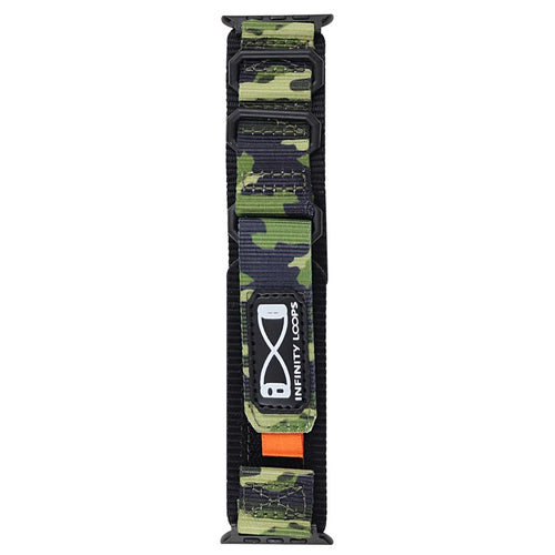 For Apple Watch Ultra 3 2 1 49mm / Series 11 10 46mm / 9 8 7 45mm / SE3 SE2 SE 6 5 4 44mm / 3 2 1 42mm Nylon Watch Band - Camouflage Green - 1