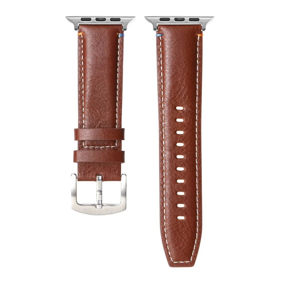 For Apple Watch Ultra 3 2 1 49mm / Series 11 10 46mm / 9 8 7 45mm / SE3 SE2 SE 6 5 4 44mm / 3 2 1 42mm Watch Strap - Crazy Horse Texture Brown - 2