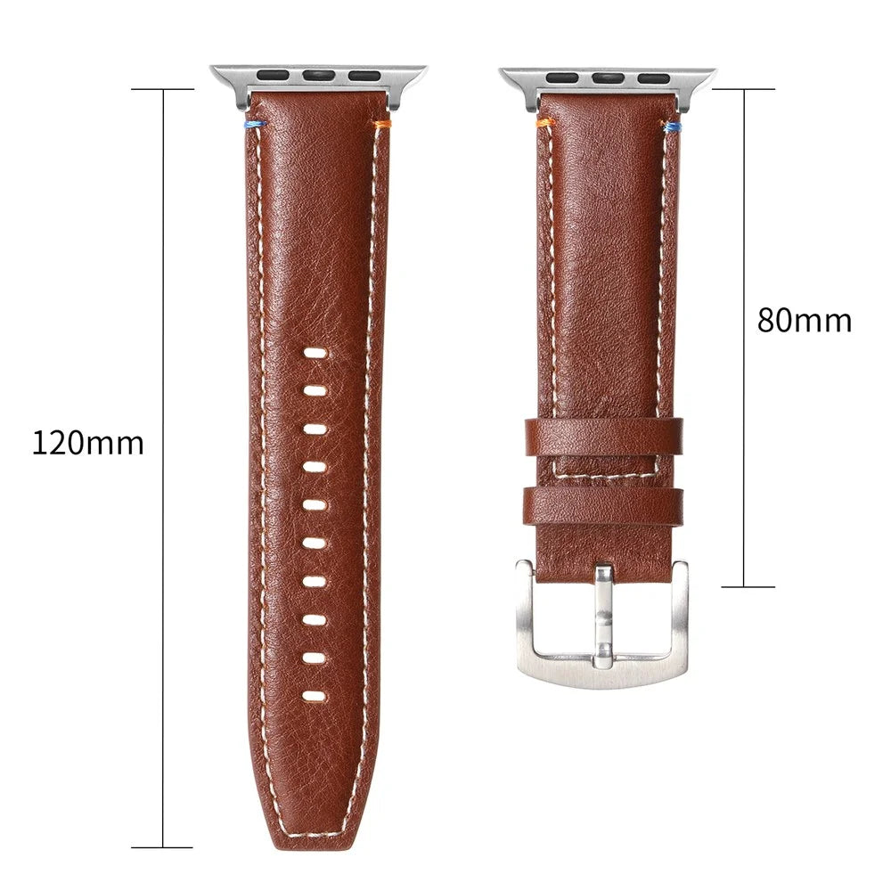 For Apple Watch Ultra 3 2 1 49mm / Series 11 10 46mm / 9 8 7 45mm / SE3 SE2 SE 6 5 4 44mm / 3 2 1 42mm Watch Strap - Crazy Horse Texture Brown - 5