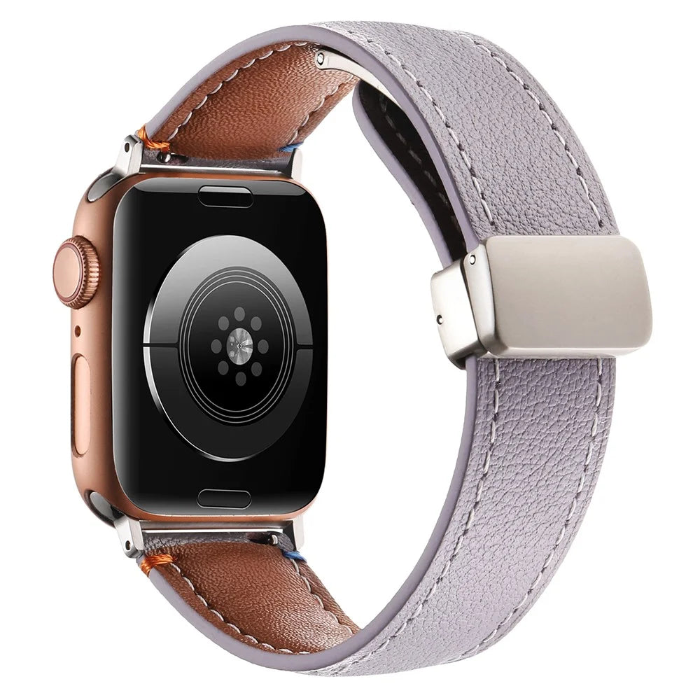 For Apple Watch Series 11 10 42mm / 9 8 7 41mm / SE3 SE2 SE 6 5 4 40mm / 3 2 1 38mm Watch Band Magnetic Buckle - Purple - 1