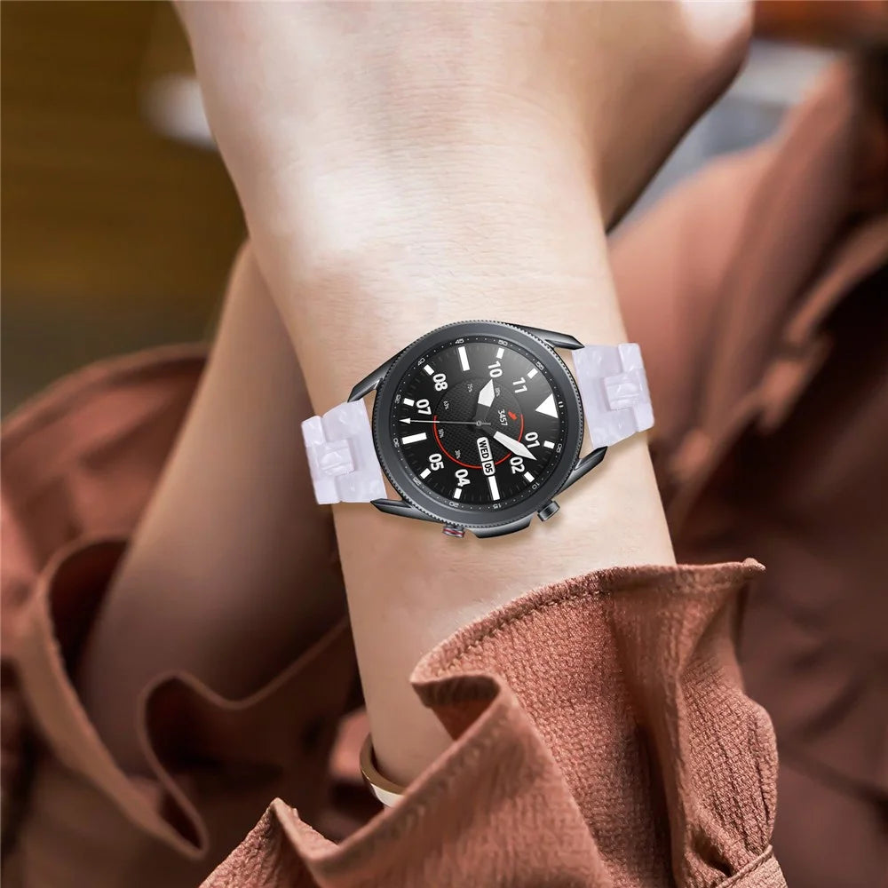 Colorful Resin Watch Band for Samsung Galaxy Watch3 45mm Replacement - White - 6