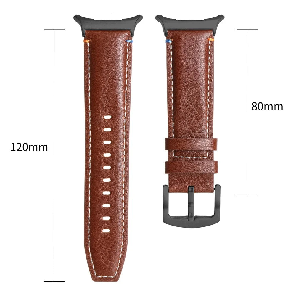 For Samsung Galaxy Watch Ultra2 47mm / Watch Ultra (2025) 47mm / Watch Ultra 47mm Replacement Strap Genuine Cowhide Leather Watch Band - Crazy Horse Texture Brown - 4