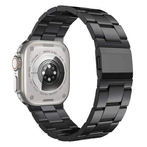 Strap for Apple Watch Ultra 3 2 1 49mm / Series 11 10 46mm / 9 8 7 45mm / SE3 SE2 SE 6 5 4 44mm / 3 2 1 42mm Stainless Steel Band - Black - 1