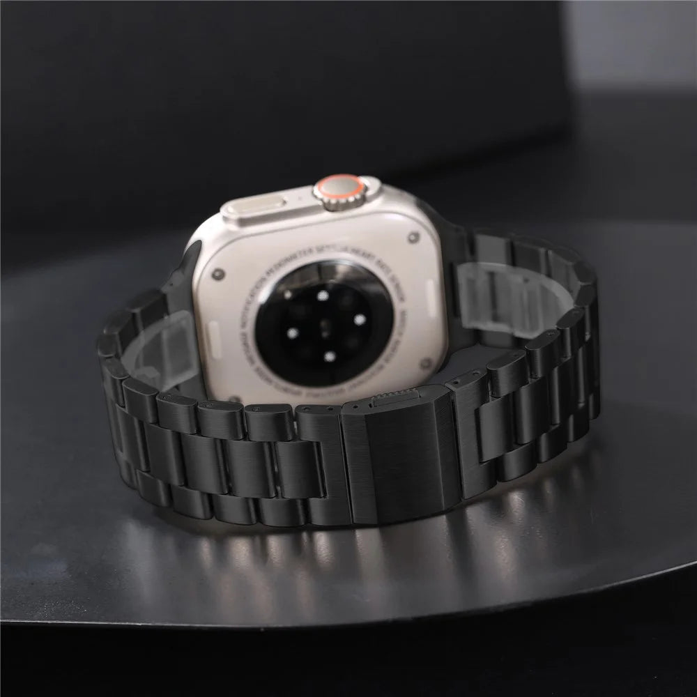 Strap for Apple Watch Ultra 3 2 1 49mm / Series 11 10 46mm / 9 8 7 45mm / SE3 SE2 SE 6 5 4 44mm / 3 2 1 42mm Stainless Steel Band - Black - 5