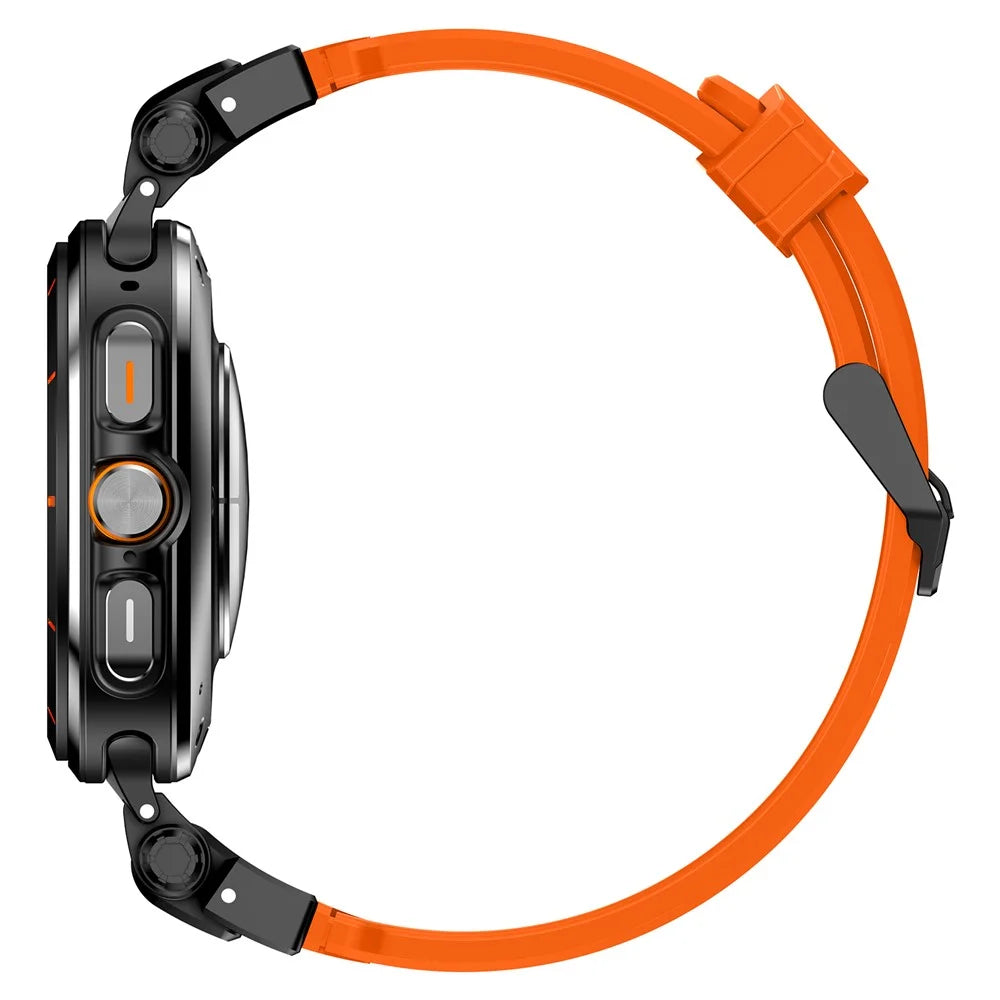 For Samsung Galaxy Watch Ultra2 47mm / Watch Ultra (2025) 47mm / Watch Ultra 47mm Watch Band Soft TPU Adjustable Wrist Strap - Black+Orange - 5