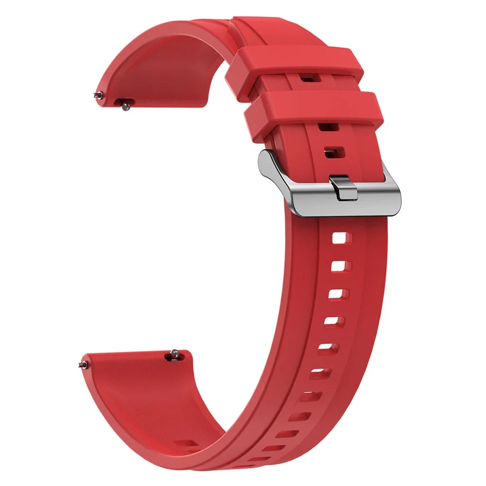 For Huawei Watch GT 5 46mm / Huawei Watch 4 / 4 Pro Replacement Band 22mm Solid Color Silicone Watch Strap - Red - 1