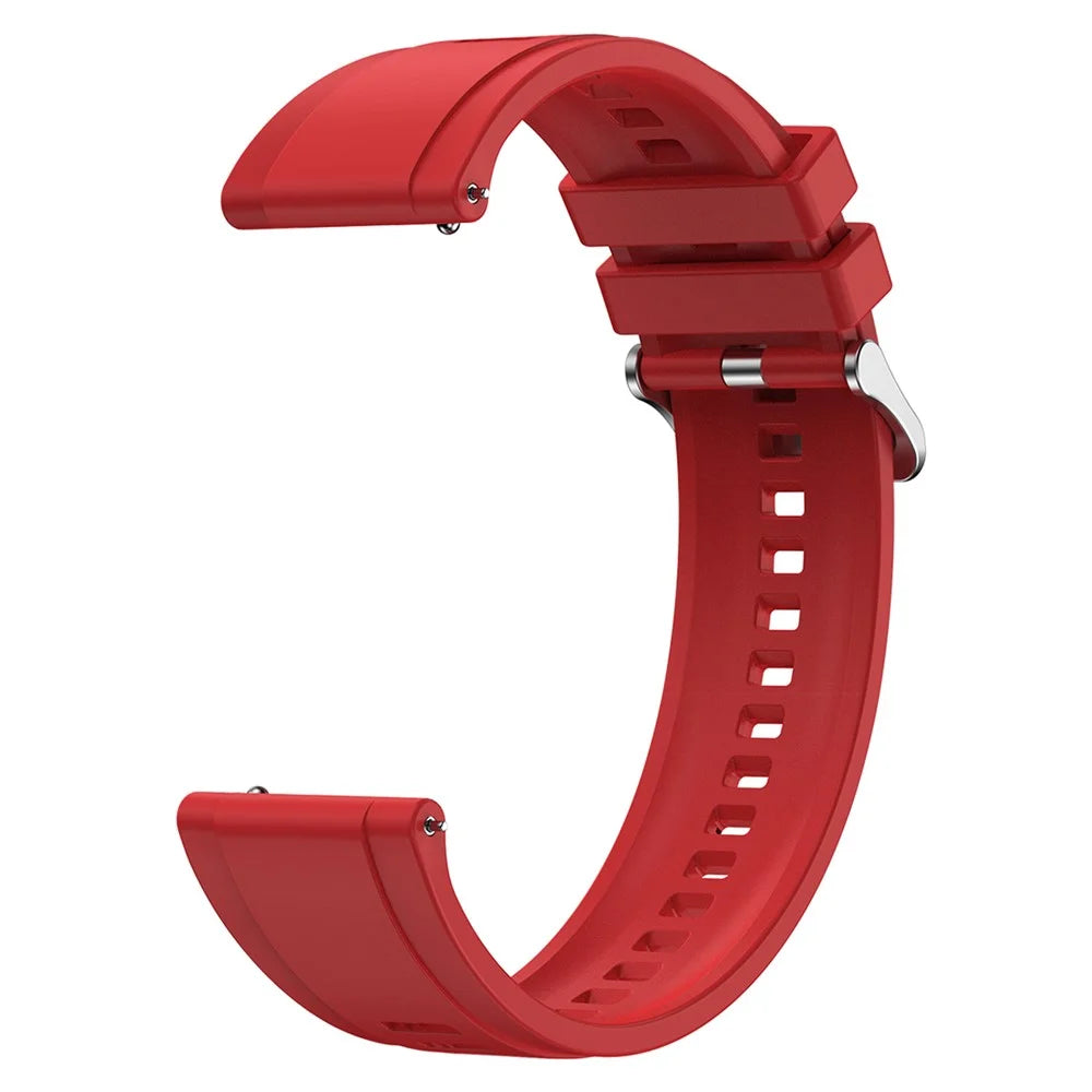 For Huawei Watch GT 5 46mm / Huawei Watch 4 / 4 Pro Replacement Band 22mm Solid Color Silicone Watch Strap - Red - 3
