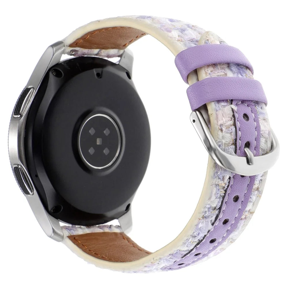 For Huawei Watch GT 5 46mm / Watch 4 / 4 Pro Replacement Strap 22mm Woolen+PU Watch Band - Purple - 1