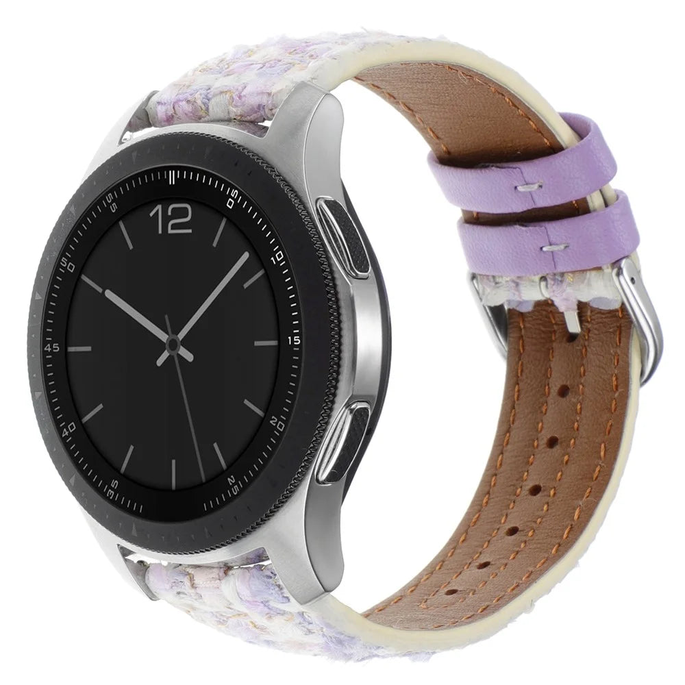 For Huawei Watch GT 5 46mm / Watch 4 / 4 Pro Replacement Strap 22mm Woolen+PU Watch Band - Purple - 3