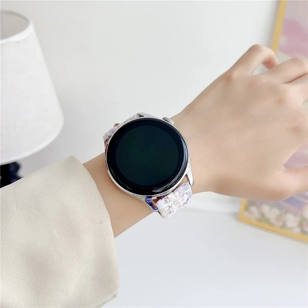 For Huawei Watch GT 5 46mm / Watch 4 / 4 Pro Replacement Strap 22mm Woolen+PU Watch Band - Purple - 6