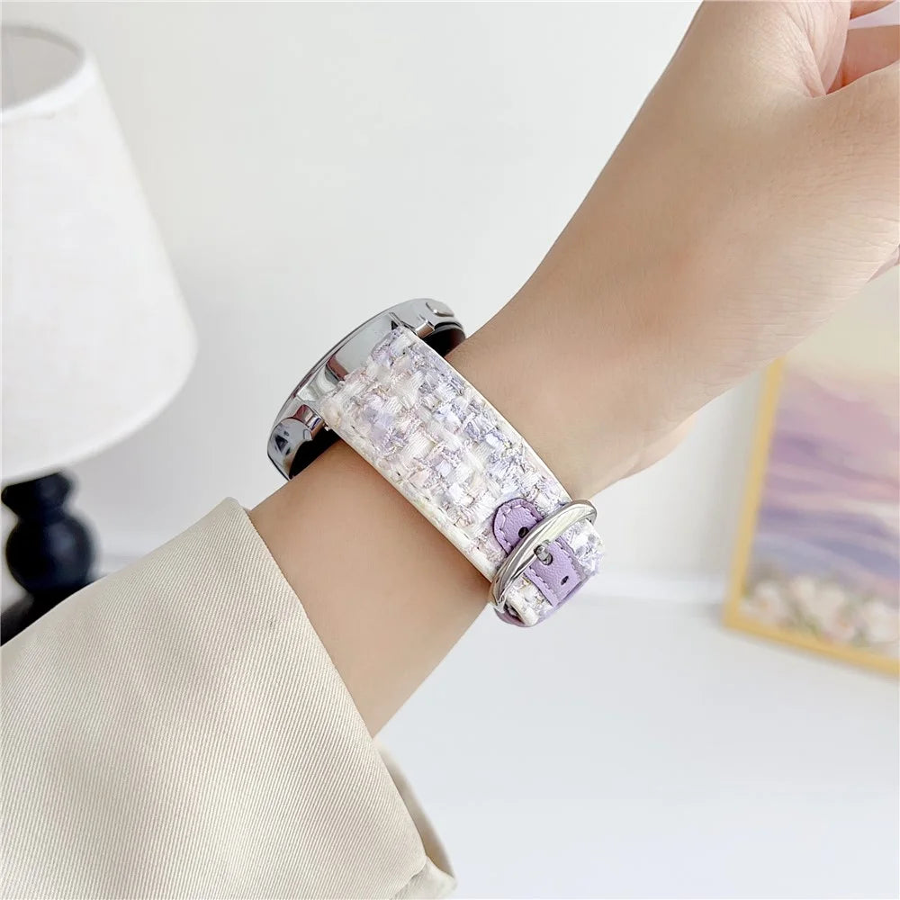 For Huawei Watch GT 5 46mm / Watch 4 / 4 Pro Replacement Strap 22mm Woolen+PU Watch Band - Purple - 7