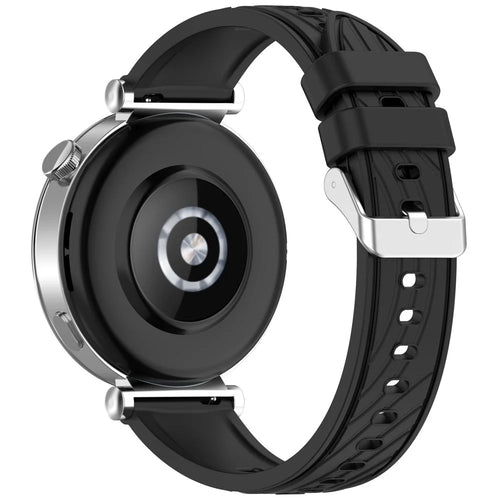For Huawei Watch GT 5 Pro 46mm / GT 5 46mm / GT 4 46mm Replacement Strap 22mm Textured Silicone Watch Band - Black - 1