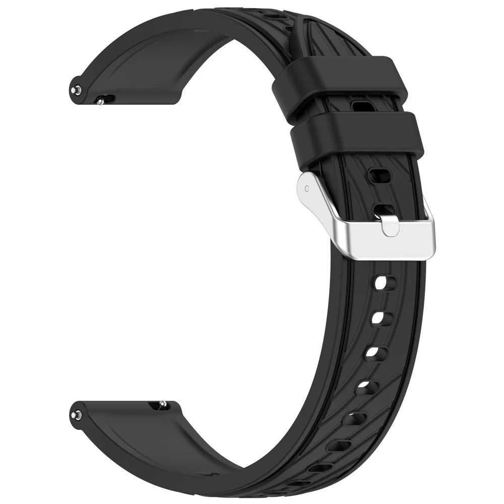For Huawei Watch GT 5 Pro 46mm / GT 5 46mm / GT 4 46mm Replacement Strap 22mm Textured Silicone Watch Band - Black - 2