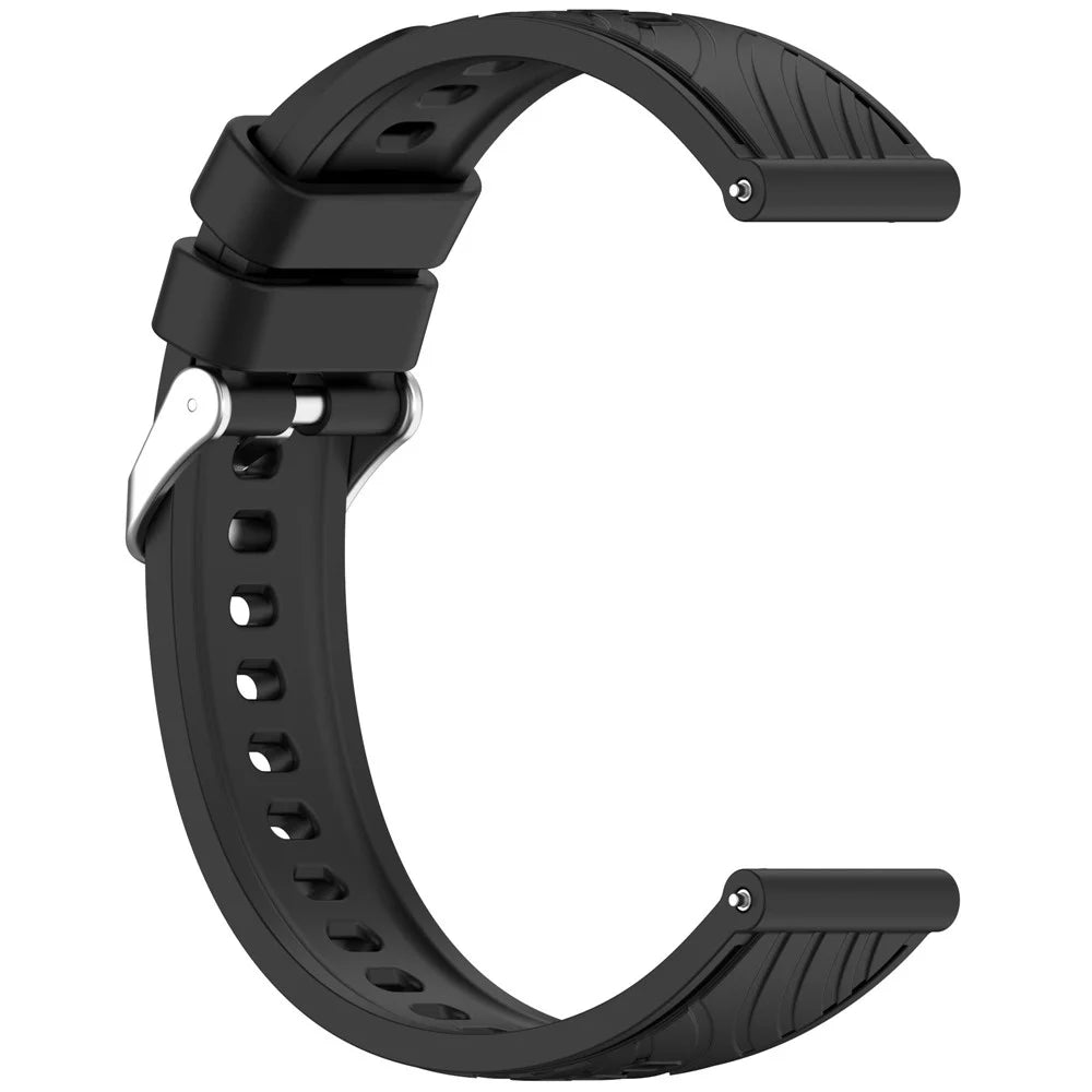 For Huawei Watch GT 5 Pro 46mm / GT 5 46mm / GT 4 46mm Replacement Strap 22mm Textured Silicone Watch Band - Black - 3