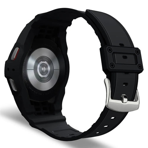 For Samsung Galaxy Watch7 / 6 / 5 / 4 40mm TPU Watch Band+Case Cover Integrated Design - Black - 1