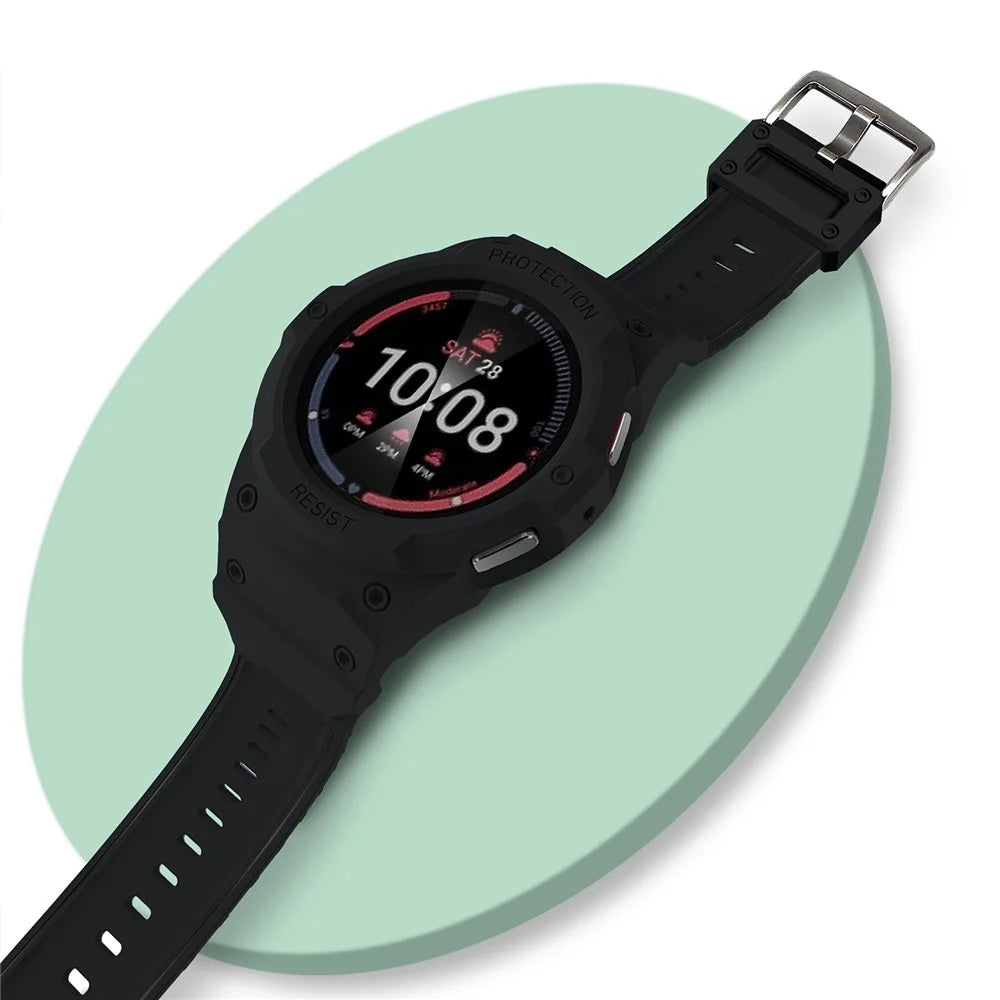 For Samsung Galaxy Watch7 / 6 / 5 / 4 40mm TPU Watch Band+Case Cover Integrated Design - Black - 6