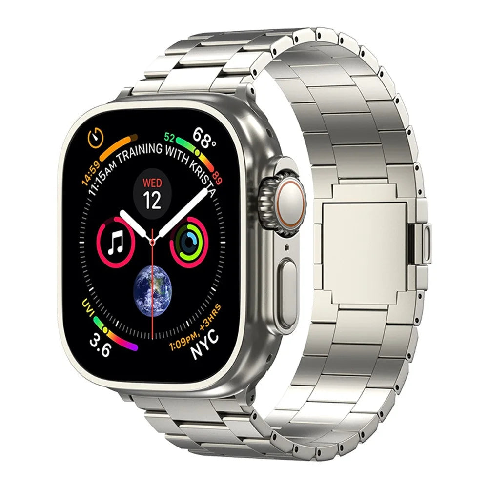 Strap for Apple Watch Ultra 3 2 1 49mm / Series 11 10 46mm / 9 8 7 45mm / SE3 SE2 SE 6 5 4 44mm / 3 2 1 42mm Titanium Alloy Band - Titanium - 3