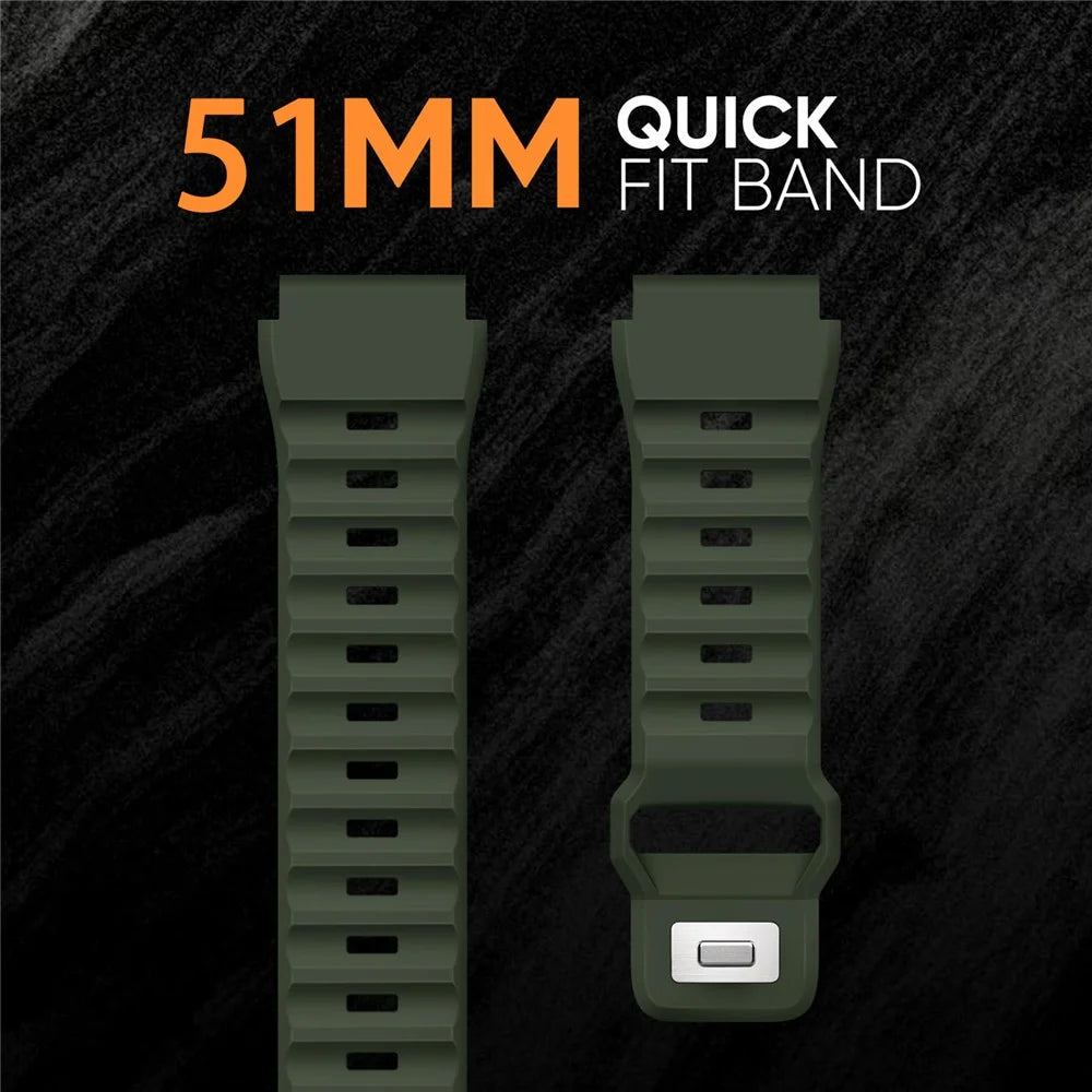 26mm Silicone Band for Garmin Fenix 8 51mm / Enduro 3 / Enduro 2 Quick Release Watch Strap - Army Green - 4