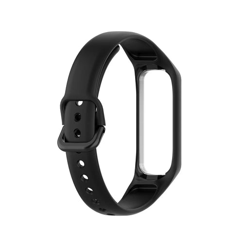 Smart Watch Band Silicone Wrist Strap for Samsung Galaxy Fit2 - Black - 1