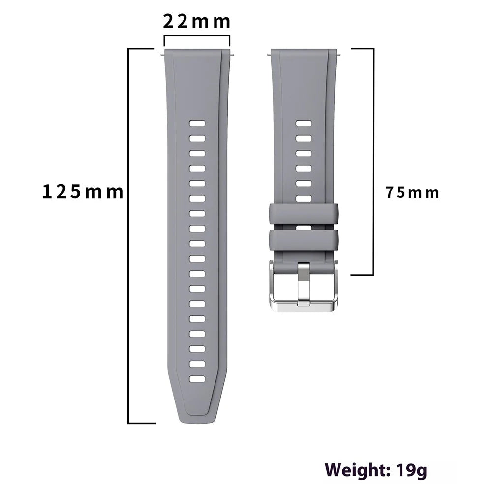 22mm Silicone Strap for Xiaomi Watch S4 Sport / Redmi Watch 5 Active Watch Band with Silver Buckle - Grey - 5