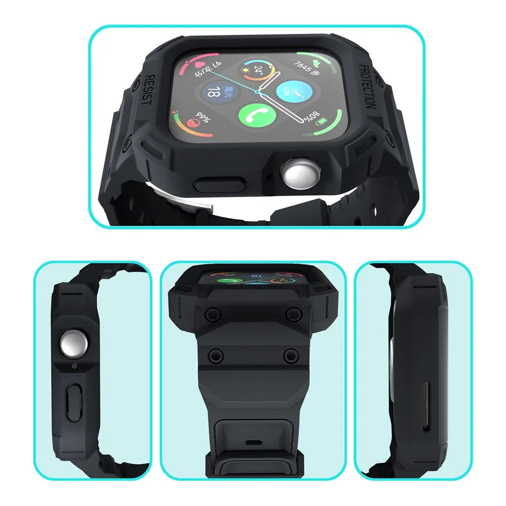 For Huawei Watch Fit 3 Strap Soft TPU Wrist Band with Integrated Watch Case - Black - 5