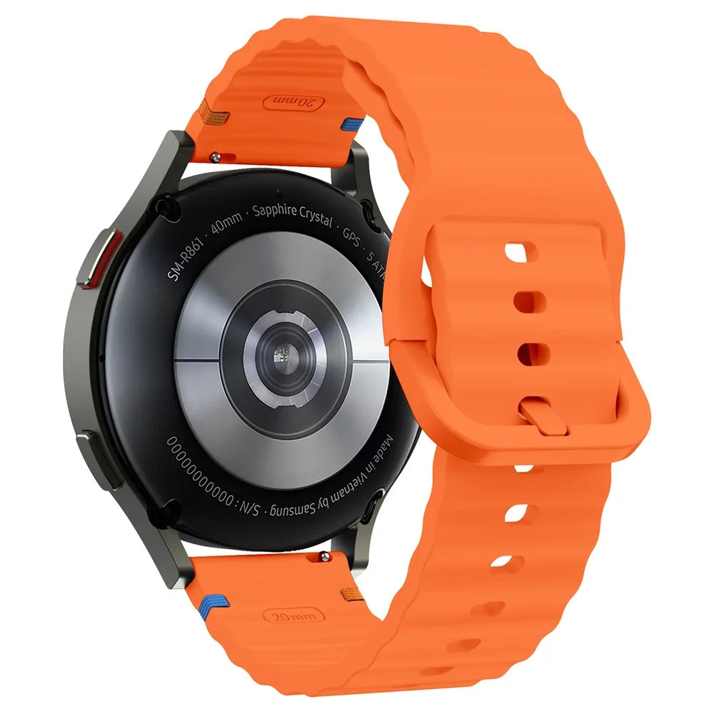 20mm Silicone Band for Garminactive 5 / Garmin vivoactive 5 / Venu Sq Wave Design Watch Strap - Orange - 1