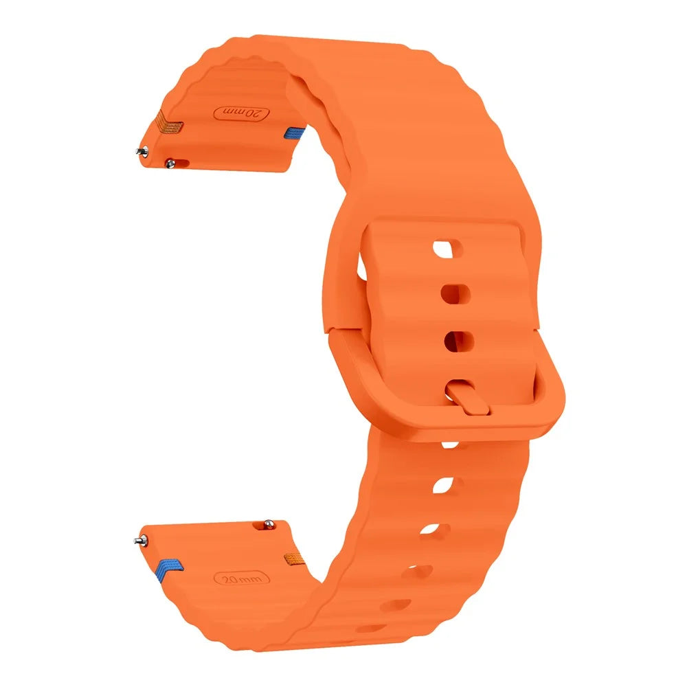 20mm Silicone Band for Garminactive 5 / Garmin vivoactive 5 / Venu Sq Wave Design Watch Strap - Orange - 2