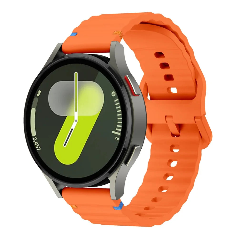 20mm Silicone Band for Garminactive 5 / Garmin vivoactive 5 / Venu Sq Wave Design Watch Strap - Orange - 4
