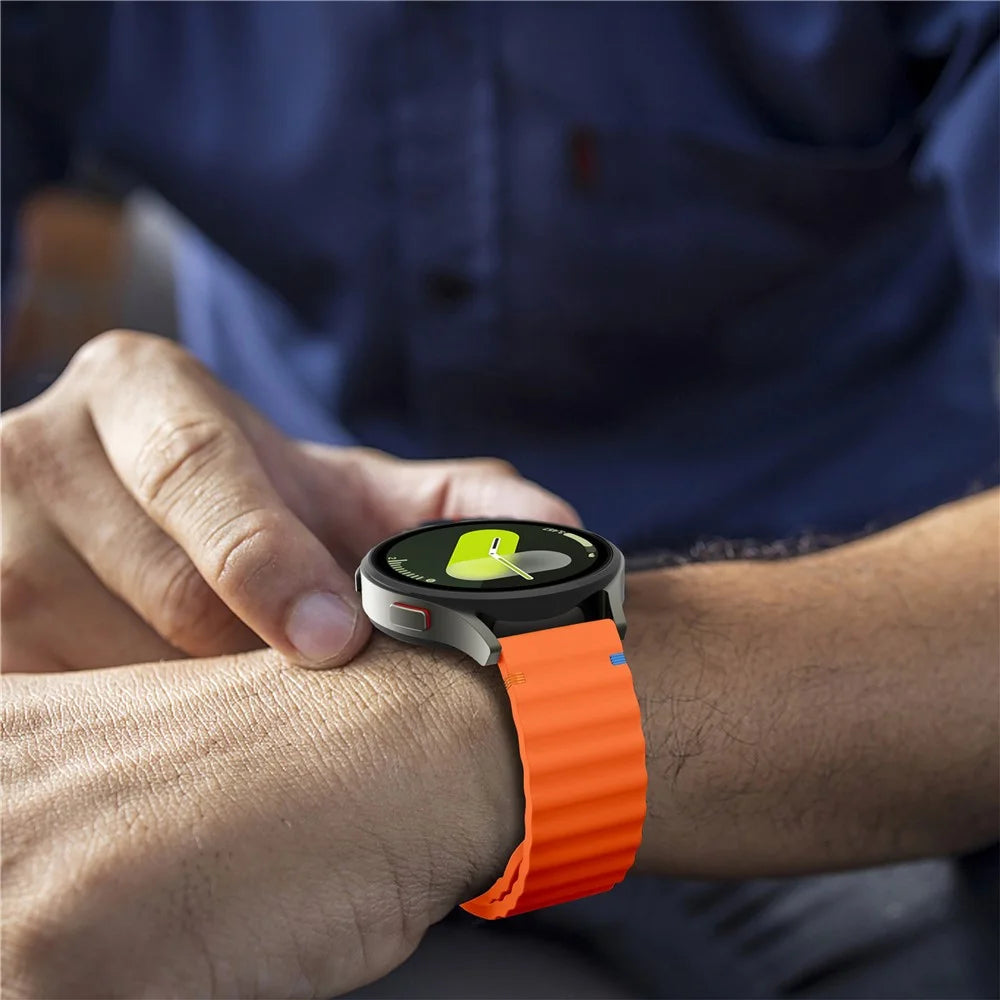 20mm Silicone Band for Garminactive 5 / Garmin vivoactive 5 / Venu Sq Wave Design Watch Strap - Orange - 6