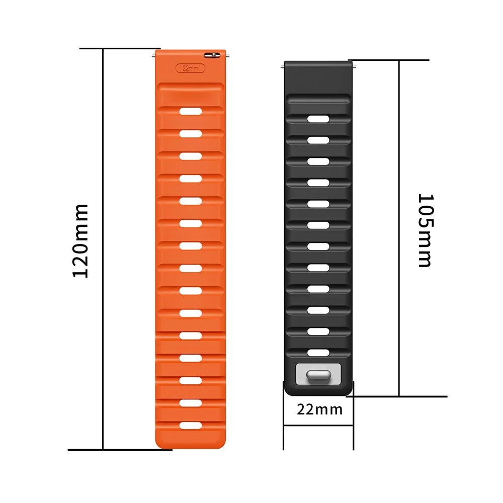 22mm Magnetic Strap for Xiaomi Watch S4 Sport / Redmi Watch 5 Active Silicone Watch Band - Black+Orange - 4